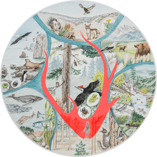 Illustration showing habitats of the Cascadia bioregion